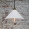 French White Opaline Milk Glass Brass Pendant Lights 5