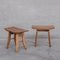 Mid-Century Oak French Stool by Guillerme Et Chambron 5