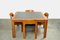 Set de Table de Salle à Manger Vintage avec Chaises en Contreplaqué et Table en Bois avec Incrustation en Ardoise, 1970s, Set de 5 6