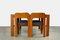 Tavolo da pranzo vintage con sedie in compensato e tavolo in legno con intarsi in ardesia, anni '70, Immagine 2