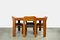 Tavolo da pranzo vintage con sedie in compensato e tavolo in legno con intarsi in ardesia, anni '70, Immagine 3