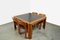 Tavolo da pranzo vintage con sedie in compensato e tavolo in legno con intarsi in ardesia, anni '70, Immagine 5