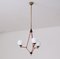 Italian Brass Iron and Opaline Glass Ceiling Lamp, 1950s 9