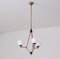 Italian Brass Iron and Opaline Glass Ceiling Lamp, 1950s, Image 9