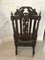 Large Antique Victorian Carved Oak Throne Armchairs , Set of 2, Image 4