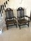 Large Antique Victorian Carved Oak Throne Armchairs , Set of 2, Image 2