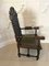 Large Antique Victorian Carved Oak Throne Armchairs , Set of 2 5
