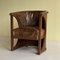 Austrian Half Moon Armchair in Distressed Leather by Josef Hoffmann, 1911 16