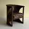 Austrian Half Moon Armchair in Distressed Leather by Josef Hoffmann, 1911, Image 12