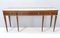 Large Vintage Italian Walnut Console with Glass Top by Paolo Buffa 1