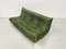 Vintage Green 3-Seater Leather Togo Sofa by Michel Ducaroy for Ligne Roset, 1970s 3