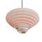 Art Deco Pink Opal Ribbed Glass Hanging Lamp, 1950s, Image 5