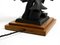 Very Large Iron in the Shape of an Eagle with a Teak Wooden Base Table Lamp, 1940s 12