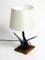 Very Large Iron in the Shape of an Eagle with a Teak Wooden Base Table Lamp, 1940s, Image 18