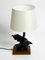 Very Large Iron in the Shape of an Eagle with a Teak Wooden Base Table Lamp, 1940s 19