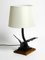 Very Large Iron in the Shape of an Eagle with a Teak Wooden Base Table Lamp, 1940s, Image 3