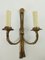 Vintage French Brass Wall Light with Candles, Set of 2 3