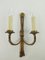 Vintage French Brass Wall Light with Candles, Set of 2 7