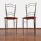 Italienische Messing Stühle im Stil von Chiavarri, 1960er, 2er Set 3