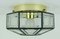 Vintage Glass and Brass Ceiling Lamp from Glashütte Limburg, 1970s 1