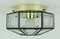 Vintage Glass and Brass Ceiling Lamp from Glashütte Limburg, 1970s, Image 1
