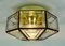 Vintage Glass and Brass Ceiling Lamp from Glashütte Limburg, 1970s 7