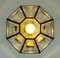 Vintage Glass and Brass Ceiling Lamp from Glashütte Limburg, 1970s 9