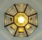 Vintage Glass and Brass Ceiling Lamp from Glashütte Limburg, 1970s, Image 9