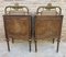 French Walnut and Bronze Bedside Tables or Nightstands, Set of 2 12