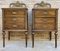 French Walnut and Bronze Bedside Tables or Nightstands, Set of 2 1