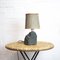 Vintage Blue Slate Table Lamp with Shade, 1970s, Image 1