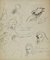 Norbert Meyre, The Sketches and Portrait, Original Drawing, Mid-20th Century 1