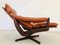 Fauteuil Inclinable Vintage Scandinave en Cuir Cognac 5