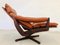 Vintage Scandinavian Reclining Lounge Chair in Cognac Leather 5