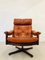 Vintage Scandinavian Reclining Lounge Chair in Cognac Leather, Image 1