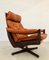 Vintage Scandinavian Reclining Lounge Chair in Cognac Leather 2