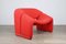 Roter Vintage F598 (M Stuhl) von Pierre Paulin für Artifort Groovy 2