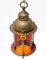 Art Nouveau Patinated Brass Lantern with Original Glass Shade, 1900s 6