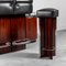 Wood and Leather Bar Cabinet with Stools, 1970s, Set of 3 4