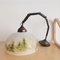 Vintage Handpainted Opal Glass Hanging Lamp with Winter Landscape, 1950s, Image 6