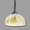 Vintage Handpainted Opal Glass Hanging Lamp with Winter Landscape, 1950s, Image 5