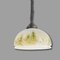 Vintage Handpainted Opal Glass Hanging Lamp with Winter Landscape, 1950s, Image 7