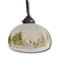 Vintage Handpainted Opal Glass Hanging Lamp with Winter Landscape, 1950s 1