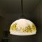 Lampe à Suspension Vintage en Verre Opalin Peint à la Main avec Paysage d'Hiver, 1950s 2