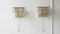 Hollywood Regency Brass and Crystal Glass Wall Lamps from Palwa, Set of 2 1
