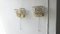 Hollywood Regency Brass and Crystal Glass Wall Lamps from Palwa, Set of 2 5