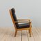 Oak and Black Leather Armchair Ge 265 by Hans J. Wegner for Getama, Denmark, 1970s 5