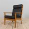 Oak and Black Leather Armchair Ge 265 by Hans J. Wegner for Getama, Denmark, 1970s 4