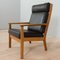 Oak and Black Leather Armchair Ge 265 by Hans J. Wegner for Getama, Denmark, 1970s 8