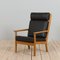 Oak and Black Leather Armchair Ge 265 by Hans J. Wegner for Getama, Denmark, 1970s 1